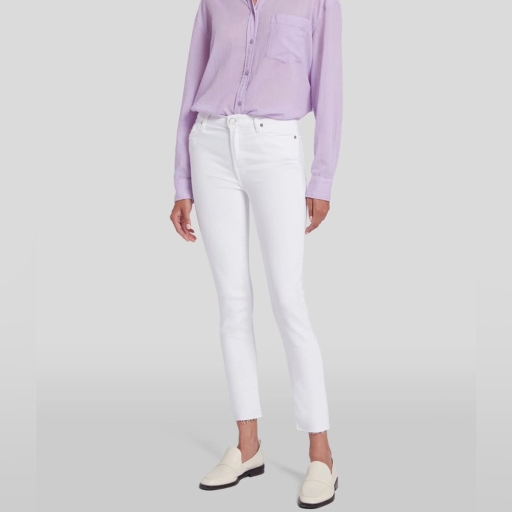 7 For All Mankind White Denim Pants